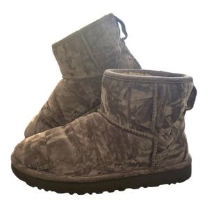 UGG Gray Velvet Ankle Boots